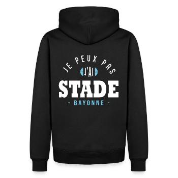 Je peux pas j ai Stade rugby bayonne bayonnais - Sweat à capuche Premium bio Homme - noir - Dos - Nico (187cm)