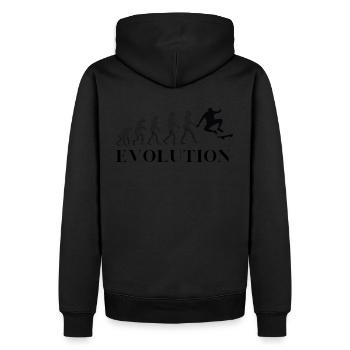 Evolution Skate - Männer Premium Bio Hoodie - Schwarz - Hinten - Nico (187cm)