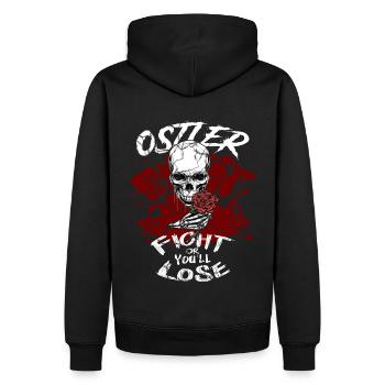 Ostdeutschland - Männer Premium Bio Hoodie - Schwarz - Hinten - Nico (187cm)
