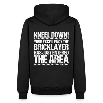 Maurer Bricklayer Mason - Männer Premium Bio Hoodie - Schwarz - Hinten - Nico (187cm)