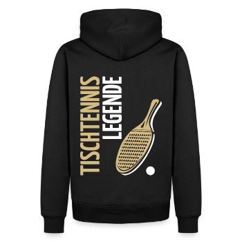 Tischtennis Legende Noppe Tischtennisspieler - Männer Premium Bio Hoodie - Schwarz - Hinten - Nico (187cm)