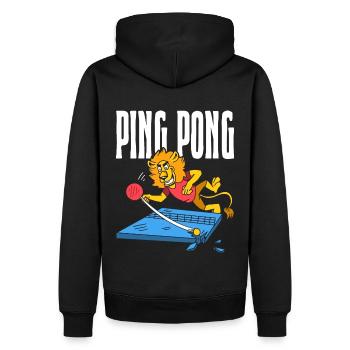 Ping Pong Lion Table Tennis Lion Outfit - Sweat à capuche Premium bio Homme - noir - Dos - Nico (187cm)