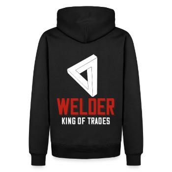 Dicton de soudeur pour les fiers métallurgistes et - Sweat à capuche Premium bio Homme - noir - Dos - Nico (187cm)
