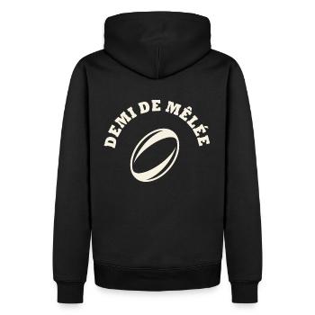 rugby position demi de mêlée - Sweat à capuche Premium bio Homme - noir - Dos - Nico (187cm)