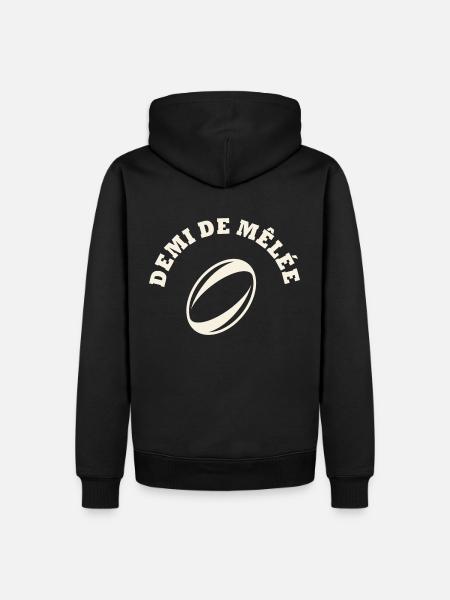 rugby position demi de mêlée - Sweat à capuche Premium bio Homme - noir