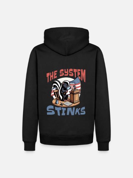 Politics system stinks - Men’s Premium Organic Hoodie - black