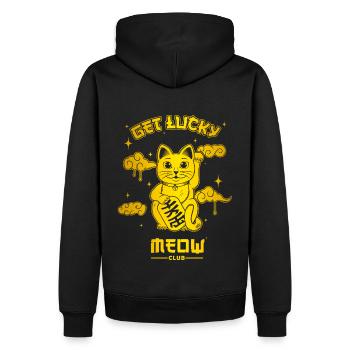 Lucky Cat - Men’s Premium Organic Hoodie - black - Back - Nico (187cm)