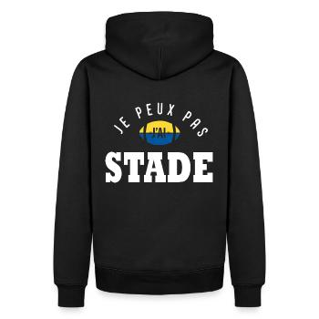 Rugby J peux pas j ai stade humour rugby clermont - Sweat à capuche Premium bio Homme - noir - Dos - Nico (187cm)