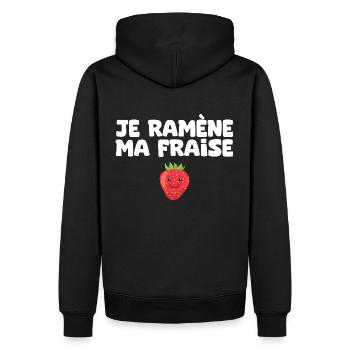 Je ramène ma fraise printemps - Sweat à capuche Premium bio Homme - noir - Dos - Nico (187cm)