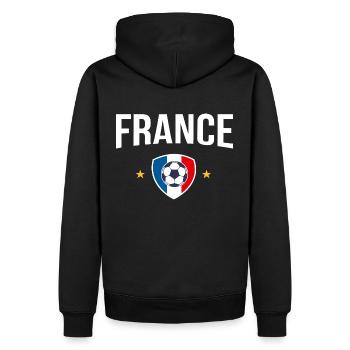équipe de france football suppourter championnat - Sweat à capuche Premium bio Homme - noir - Dos - Nico (187cm)