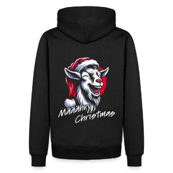 Drôle de chèvre de Noël avec chapeau de Père Noël - Sweat à capuche Premium bio Homme - noir - Dos - Nico (187cm)