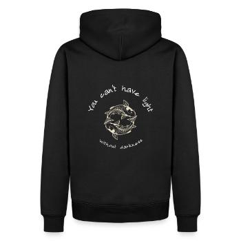 Yin Yang vous ne pouvez pas avoir de lumière sans obscurité - Sweat à capuche Premium bio Homme - noir - Dos - Nico (187cm)