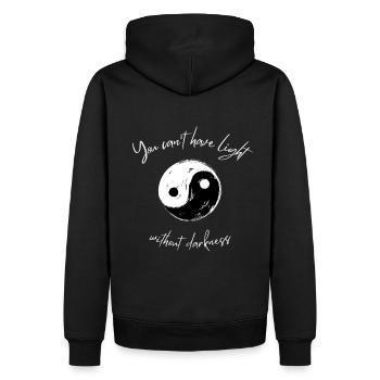 Yin Yang vous ne pouvez pas avoir de lumière sans obscurité - Sweat à capuche Premium bio Homme - noir - Dos - Nico (187cm)