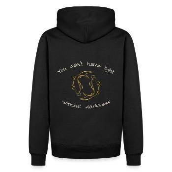 Yin Yang vous ne pouvez pas avoir de lumière sans obscurité - Sweat à capuche Premium bio Homme - noir - Dos - Nico (187cm)