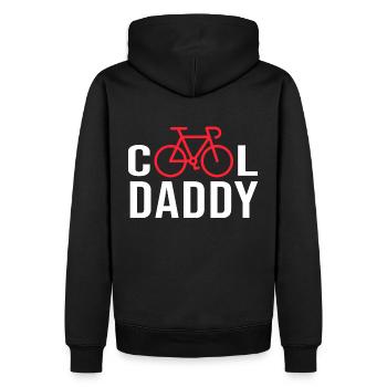 Vélo velo cool daddy sport fête des pères - Sweat à capuche Premium bio Homme - noir - Dos - Nico (187cm)