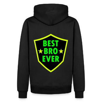 Best bro ever (Wappen, Sterne) - Männer Premium Bio Hoodie - Schwarz - Hinten - Nico (187cm)