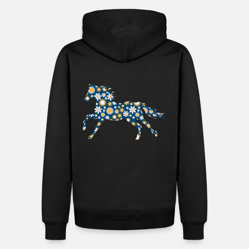 cheval poney cavalière cavalier - Sweat à capuche Premium bio Homme - noir