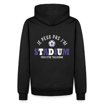 football toulouse Je peux pas j' ai stadium - Sweat à capuche Premium bio Homme - noir - Dos - Nico (187cm)