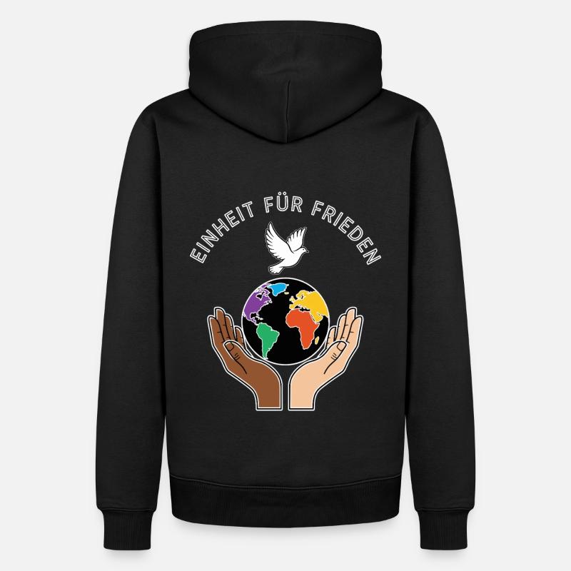L’unité pour la paix - Sweat à capuche Premium bio Homme - noir