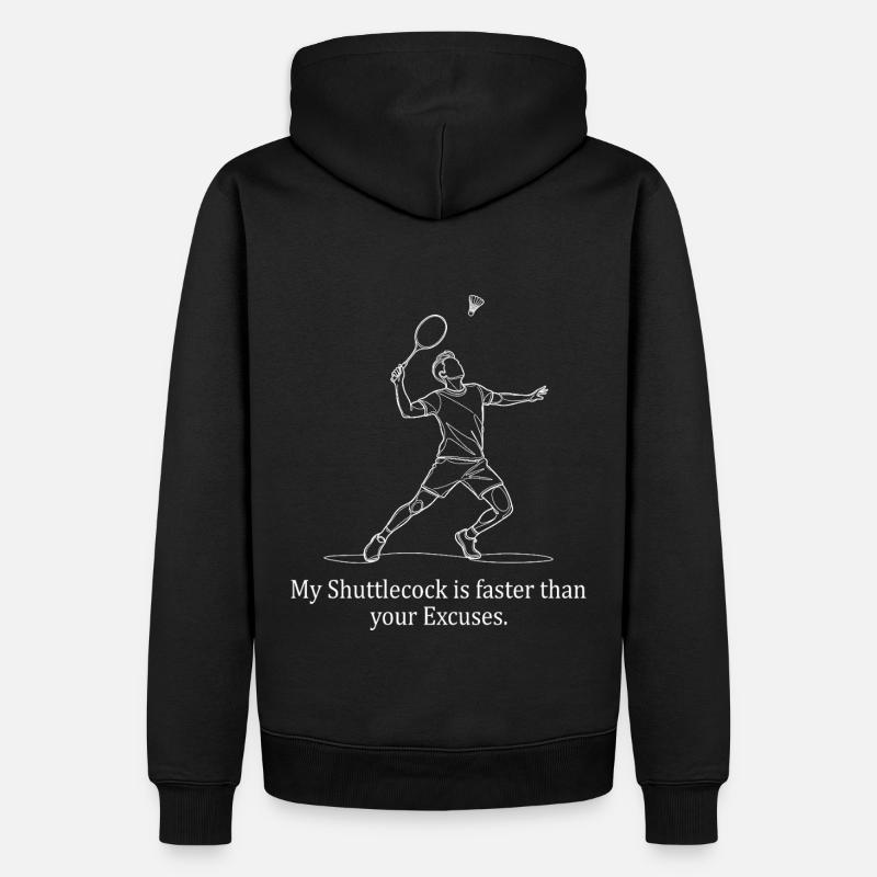 Faster than Excuses - Männer Premium Bio Hoodie - Schwarz