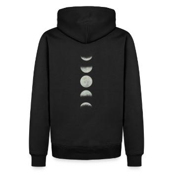 Mond Vollmond Astronomie Sterne Weltall Astronaut - Männer Premium Bio Hoodie - Schwarz - Hinten - Nico (187cm)