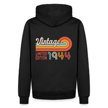 1944 anniversaire Né en 1944 - Sweat à capuche Premium bio Homme - noir - Dos - Nico (187cm)
