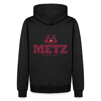 Metz football j aime metz football foot - Sweat à capuche Premium bio Homme - noir - Dos - Nico (187cm)