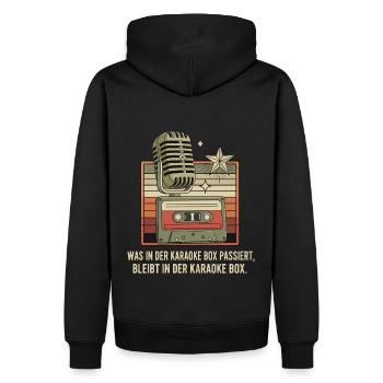 Ce qui se passe dans la Karaoke Box reste dans le... - Sweat à capuche Premium bio Homme - noir - Dos - Nico (187cm)