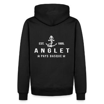 Anglet cadeau cool anglet pays basque - Sweat à capuche Premium bio Homme - noir - Dos - Nico (187cm)