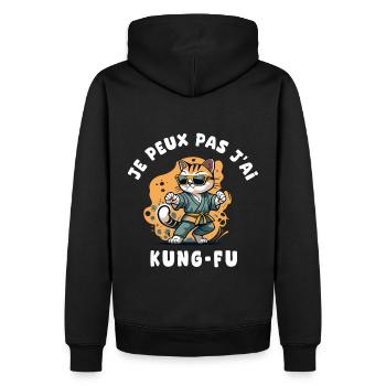 je peux pas j ai kung fu kung-fu - Sweat à capuche Premium bio Homme - noir - Dos - Nico (187cm)