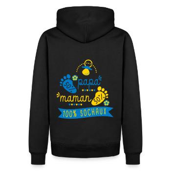 sochaux foot supporter football enceinte - Sweat à capuche Premium bio Homme - noir - Dos - Nico (187cm)