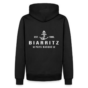 Biarritz cadeau cool biarritz pays basque - Sweat à capuche Premium bio Homme - noir - Dos - Nico (187cm)