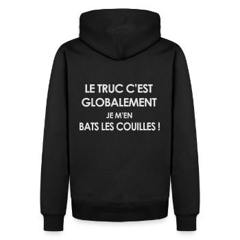 Humour Français drôle T-shirt bats les couilles - Sweat à capuche Premium bio Homme - noir - Dos - Nico (187cm)