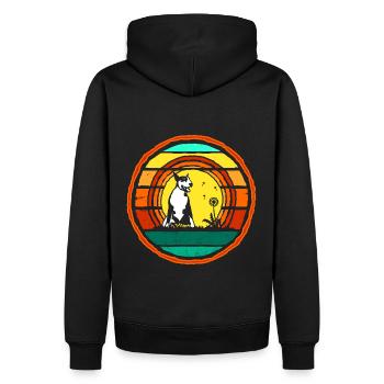 Bullterrier sunset rund - Männer Premium Bio Hoodie - Schwarz - Hinten - Nico (187cm)