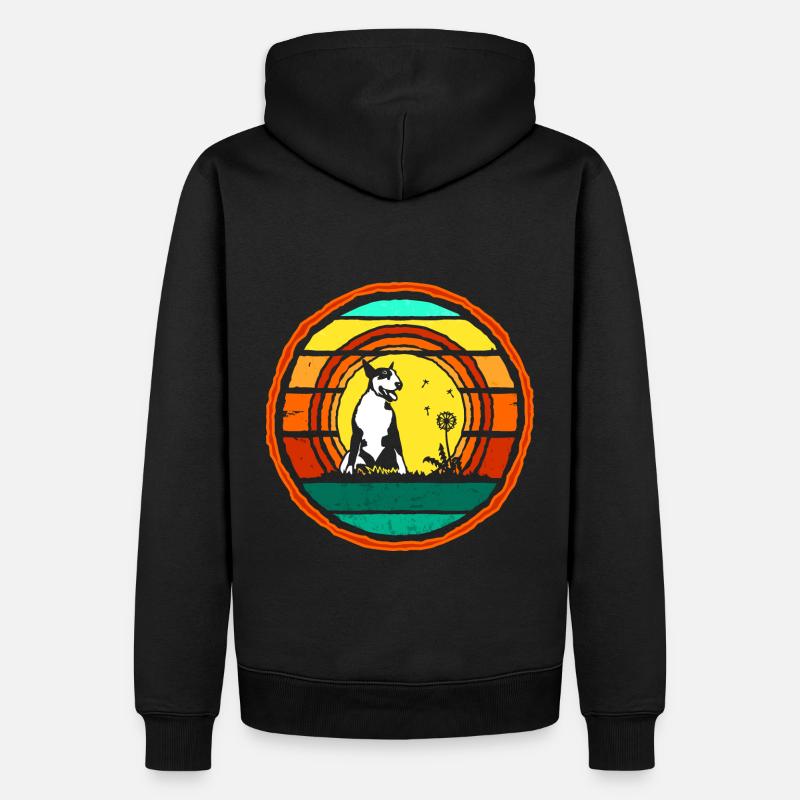 Bull Terrier coucher de soleil - Sweat à capuche Premium bio Homme - noir