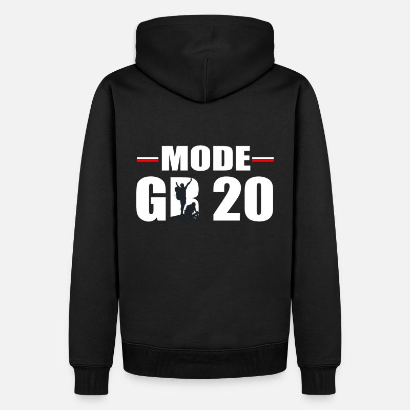 Randonee Mode GR 20 corse randonnée - Sweat à capuche Premium bio Homme - noir