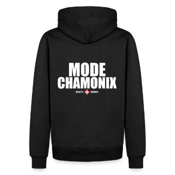 Mode Chamonix Mont Blanc haute savoie alpes - Sweat à capuche Premium bio Homme - noir - Dos - Nico (187cm)