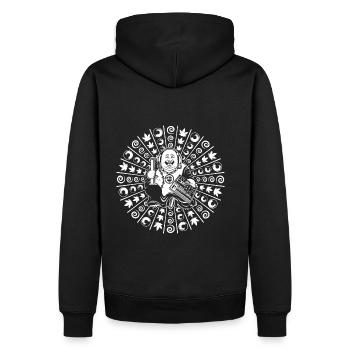 Tekno 23 Buddha - Männer Premium Bio Hoodie - Schwarz - Hinten - Nico (187cm)