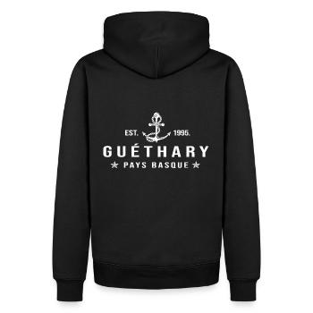 Guéthary cadeau cool Guethary pays basque - Sweat à capuche Premium bio Homme - noir - Dos - Nico (187cm)