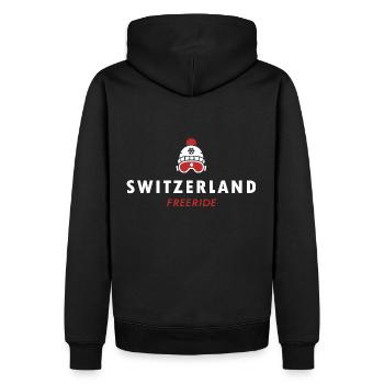 Schweiz Ski Freeride Sport Skifahrer Alpen - Männer Premium Bio Hoodie - Schwarz - Hinten - Nico (187cm)