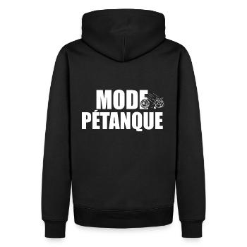 Mode pétanque Cadeau Petanque joueur de boule - Sweat à capuche Premium bio Homme - noir - Dos - Nico (187cm)