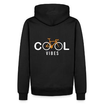 vélo cool vibes velo humour cycliste - Sweat à capuche Premium bio Homme - noir - Dos - Nico (187cm)