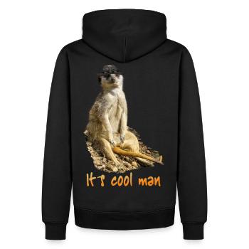 It´s cool man - Männer Premium Bio Hoodie - Schwarz - Hinten - Nico (187cm)