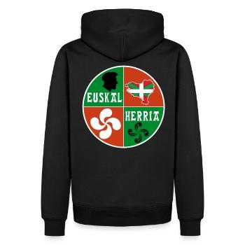 Pays Basque - Sweat à capuche Premium bio Homme - noir - Dos - Nico (187cm)