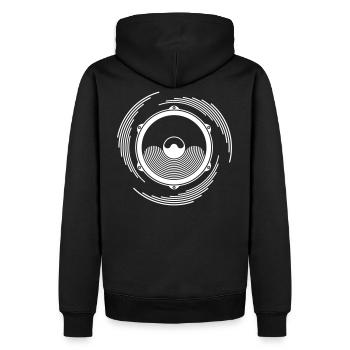 Tekno 23 Spirale Speaker - Männer Premium Bio Hoodie - Schwarz - Hinten - Nico (187cm)
