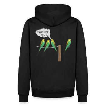 lustiges wlan - Männer Premium Bio Hoodie - Schwarz - Hinten - Nico (187cm)
