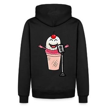 Une petite super star une crème glacée en chantant - Sweat à capuche Premium bio Homme - noir - Dos - Nico (187cm)