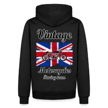 uk motorcycles racing - Sweat à capuche Premium bio Homme - noir - Dos - Nico (187cm)
