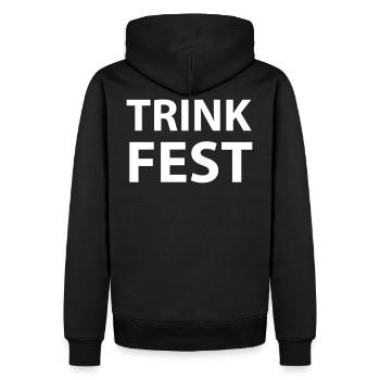 Trink Fest - Männer Premium Bio Hoodie - Schwarz - Hinten - Nico (187cm)