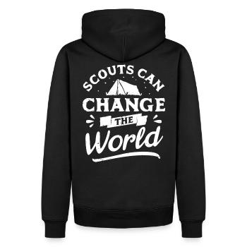 Les scouts peuvent changer le monde - Sweat à capuche Premium bio Homme - noir - Dos - Nico (187cm)